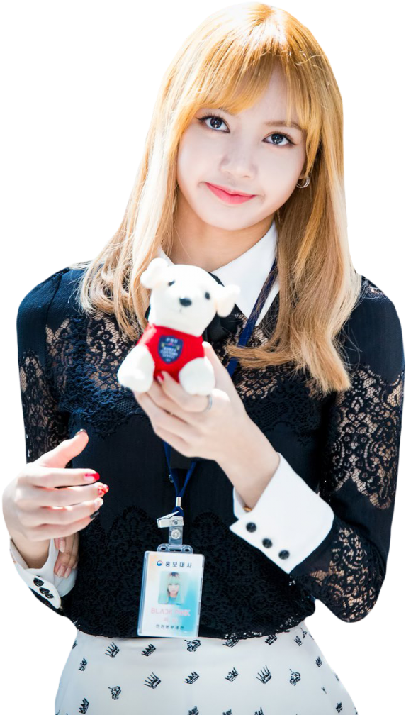 Участница Blackpink с плюшевым мишкой Обои