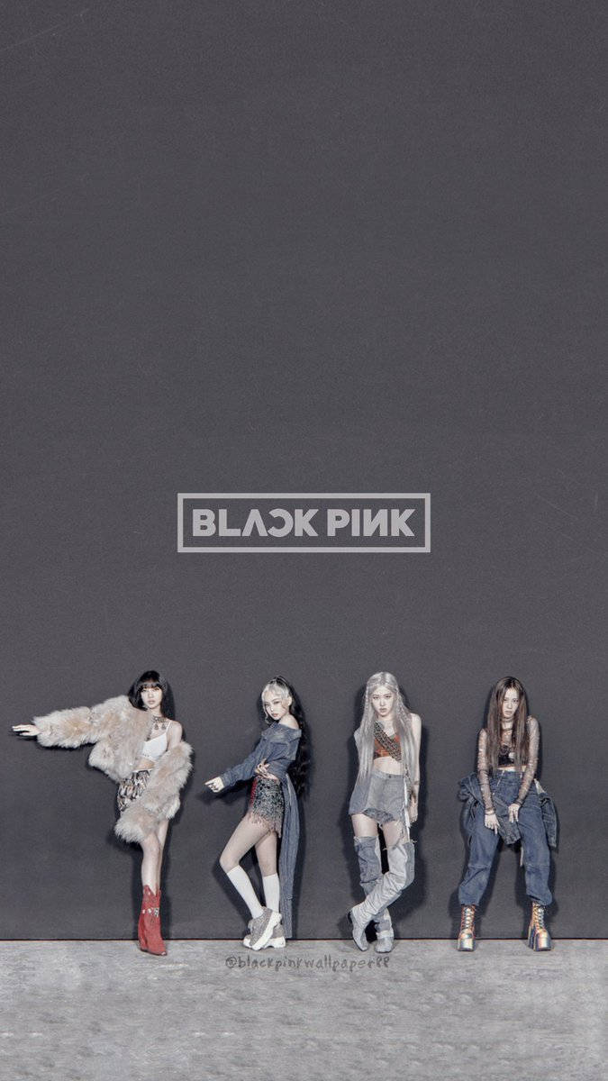 Логотип Blackpink How You Like That в сером цвете Обои