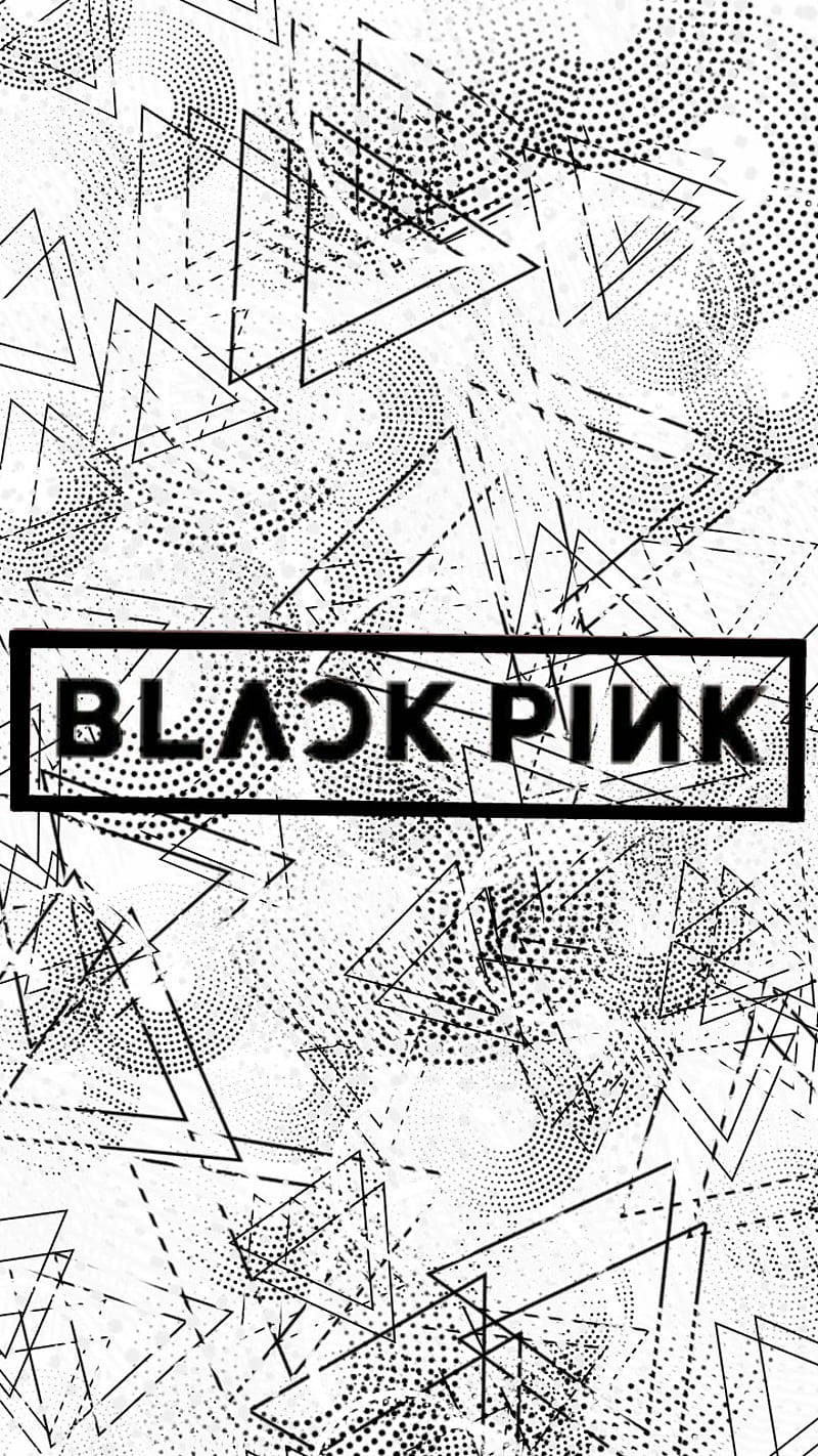 Логотип Blackpink на черно-белом фоне Обои