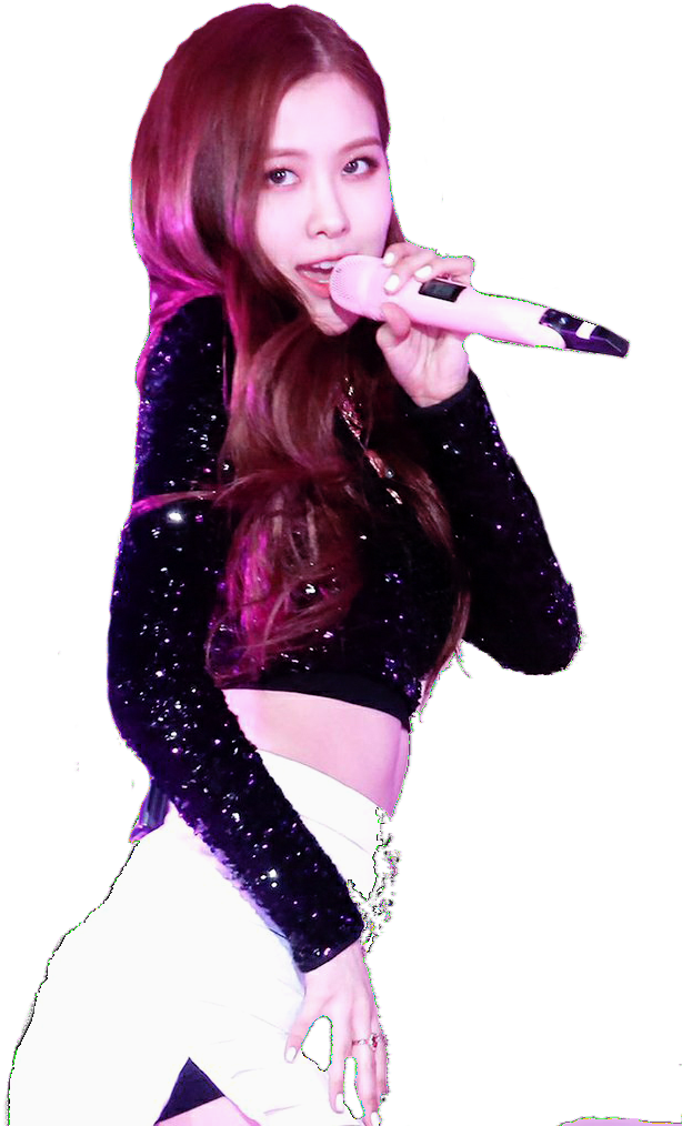 Blackpink участница поет на сцене.PNG Обои