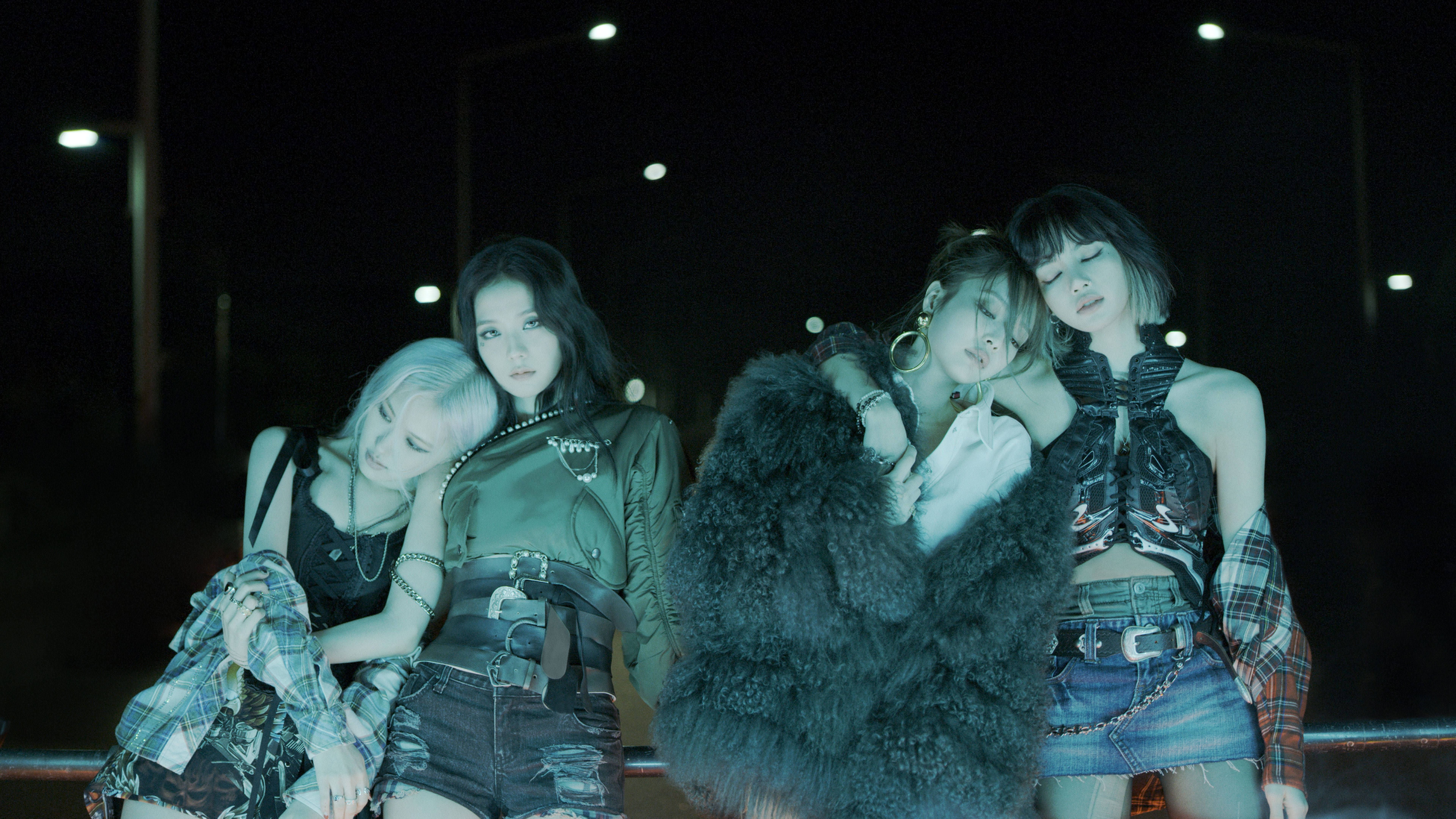 Темные наряды Blackpink для рабочего стола Обои