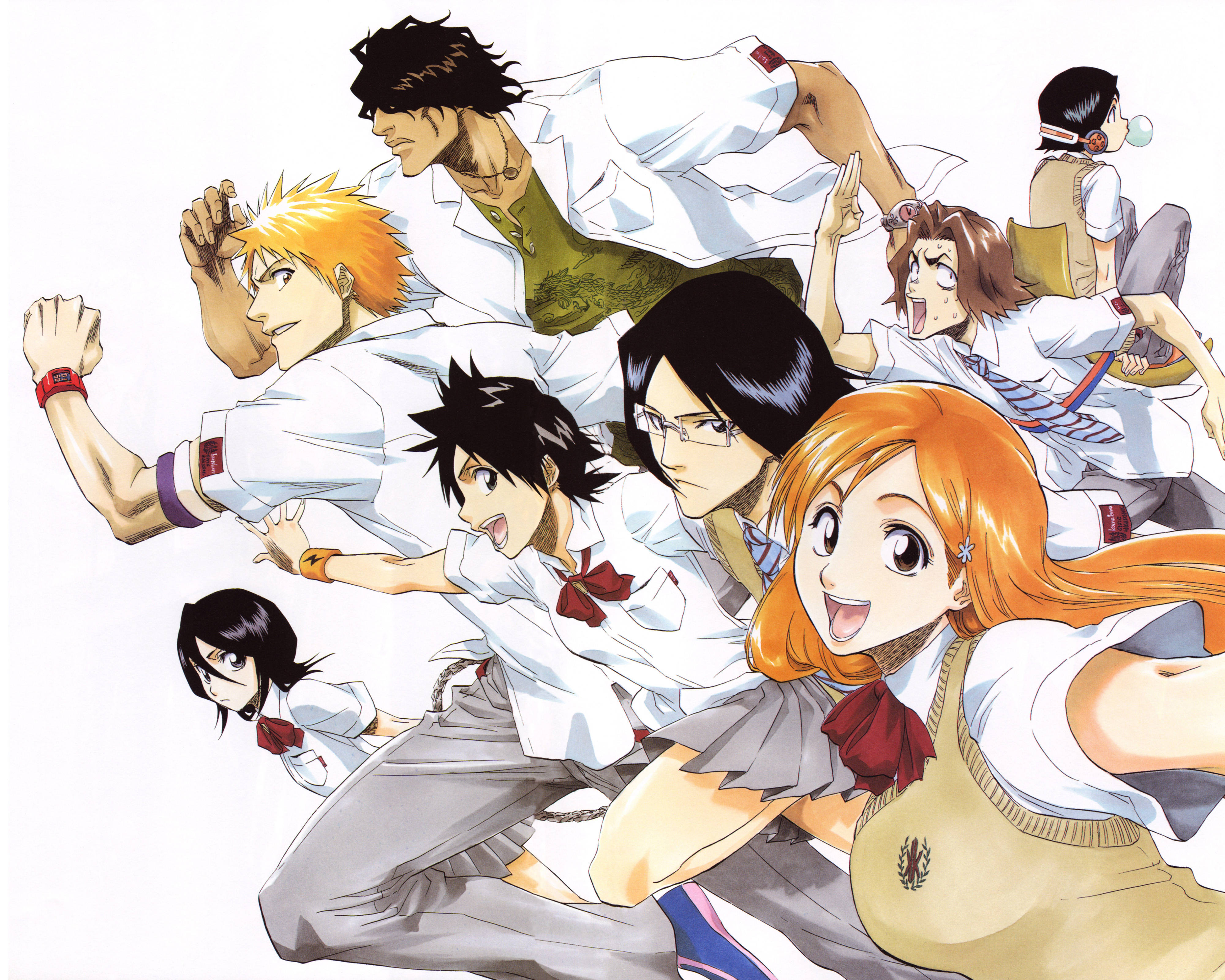 Bleach 4K Ultra HD — цифровой арт с главными героями Обои