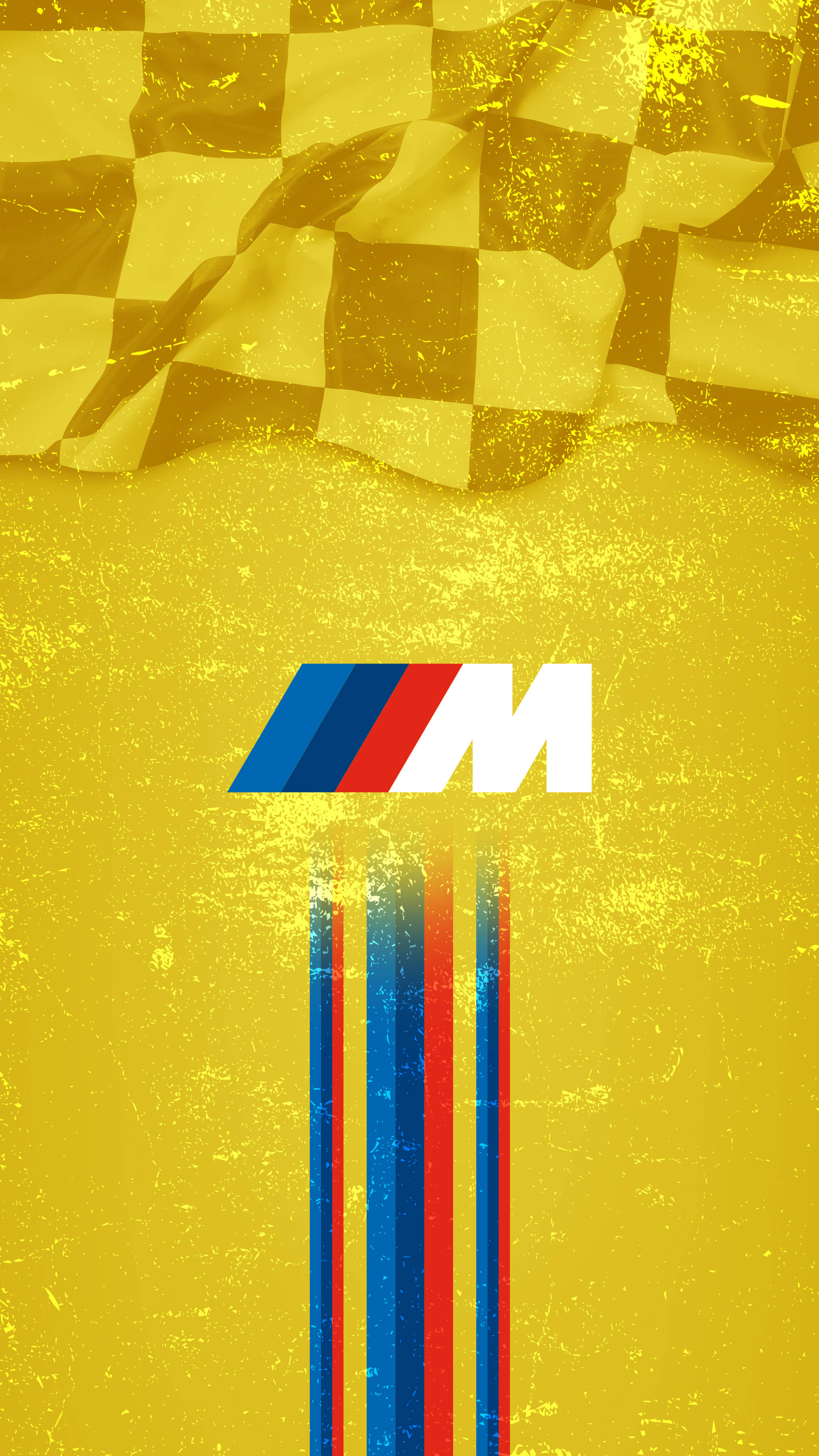 Желтый гоночный флаг с логотипом BMW M Обои