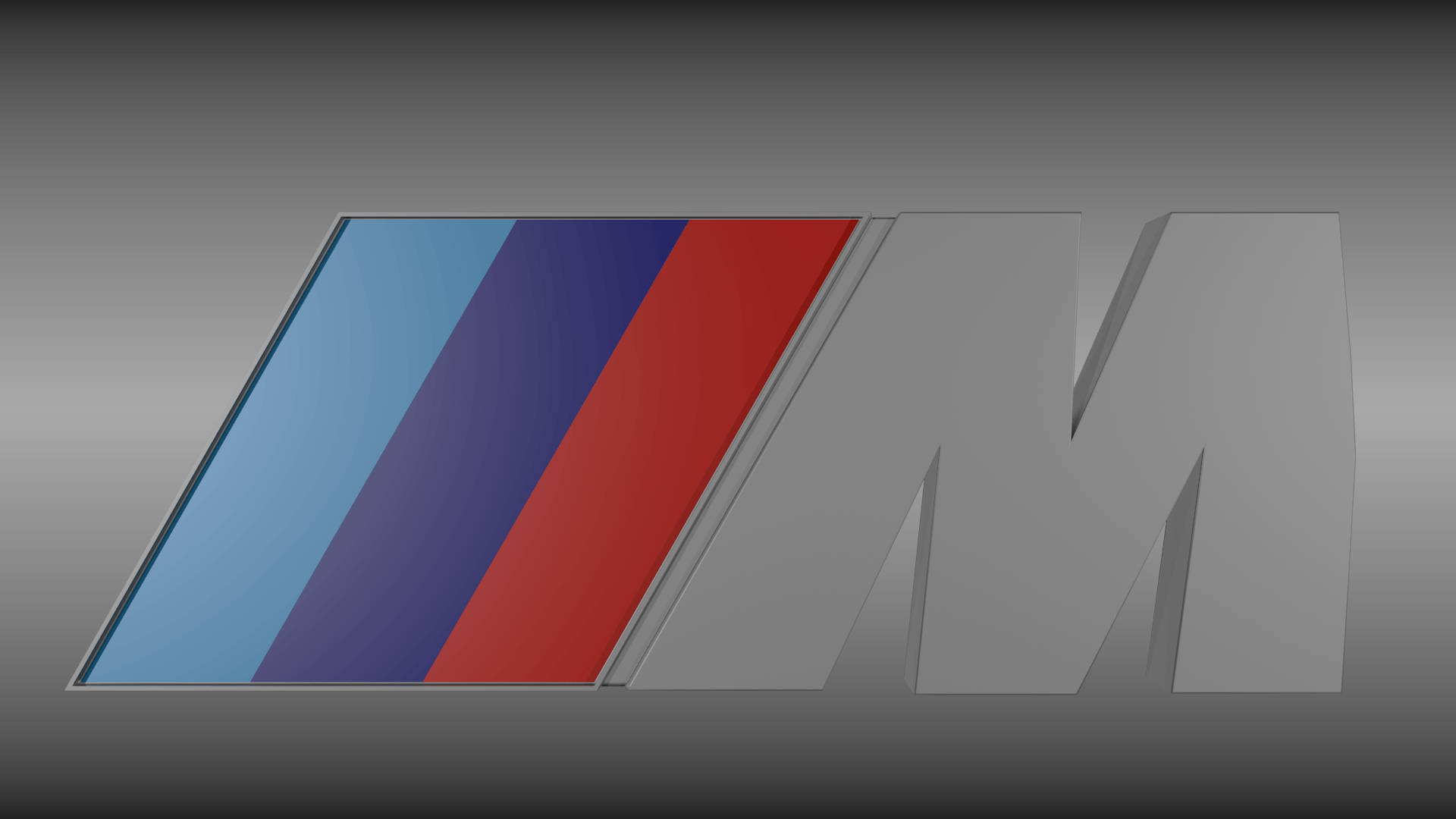 Логотип BMW M в сером цвете Обои