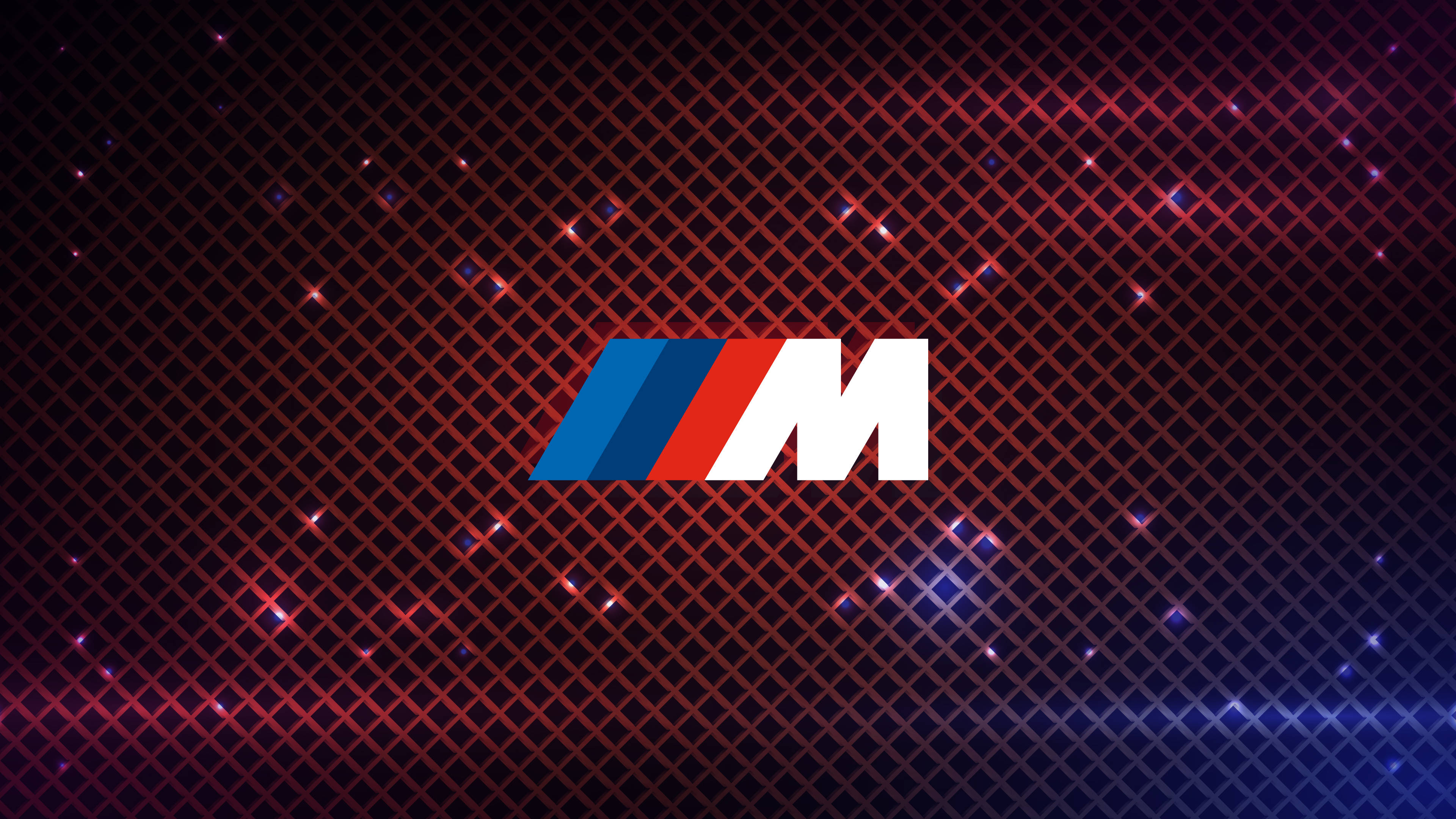 Красный решетчатый узор с логотипом BMW M Обои