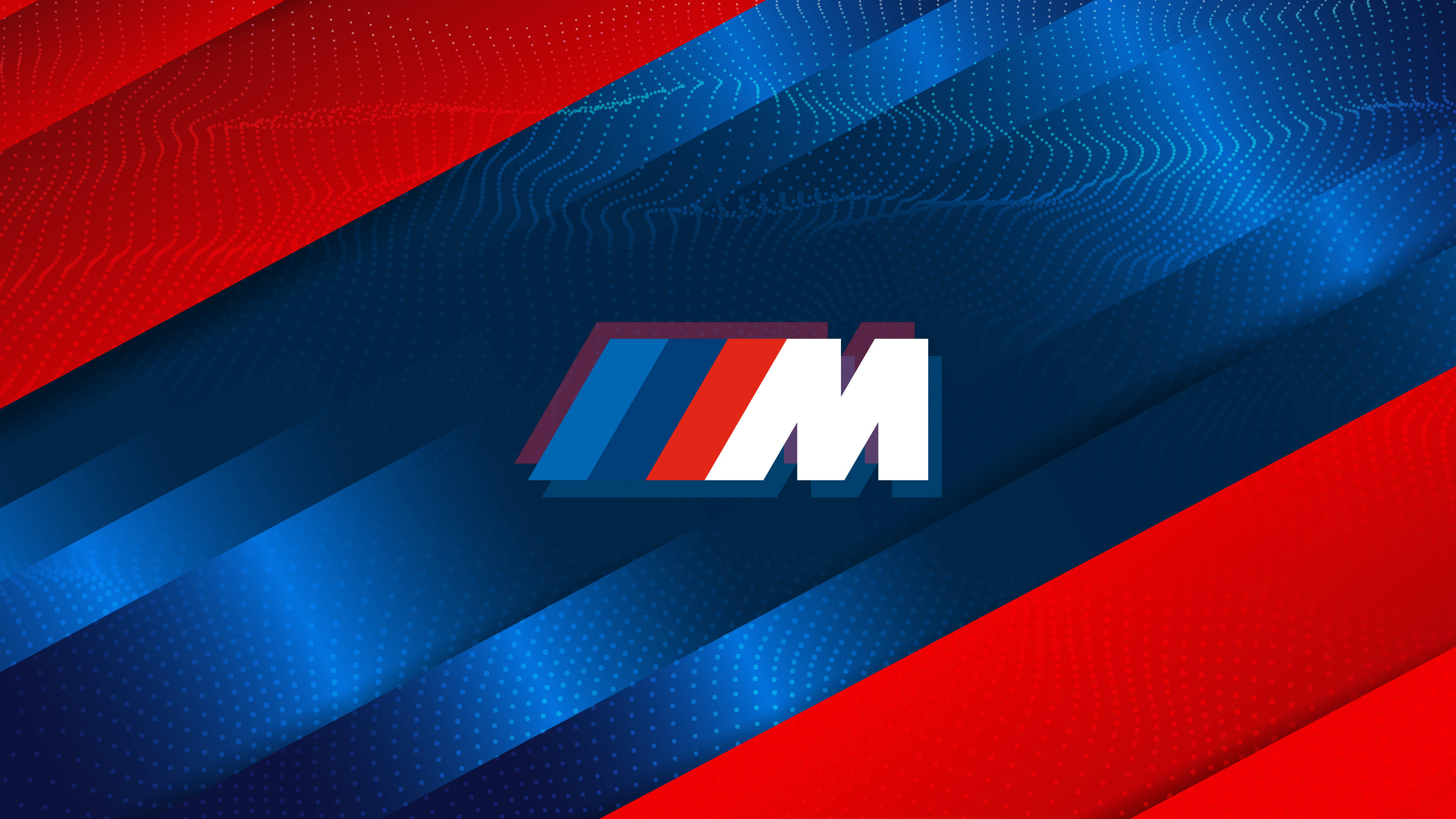Блестящий красно-синий логотип BMW M Обои