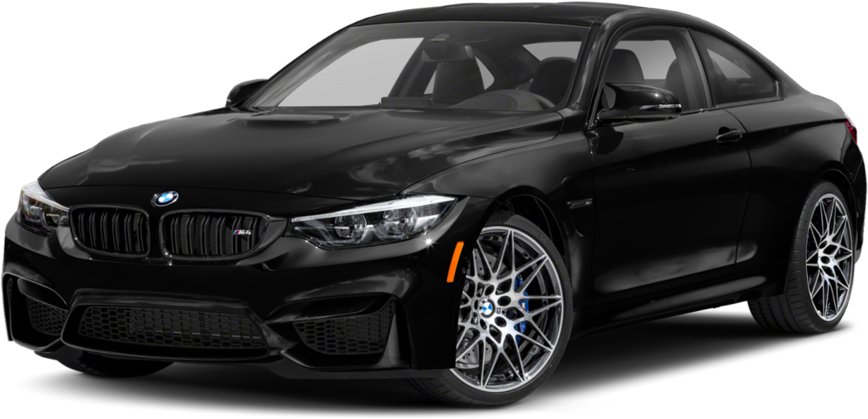 Черный BMW M4 Coupe вид сбоку Обои