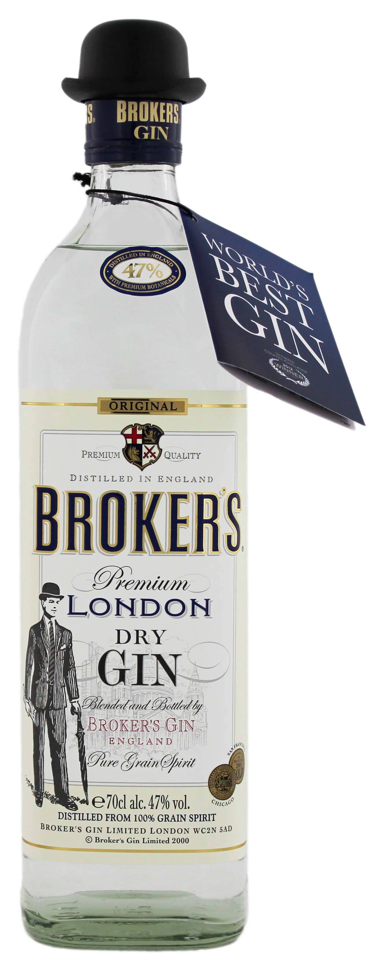 Бутылка джина Brokers Gin с характерным котелком Обои