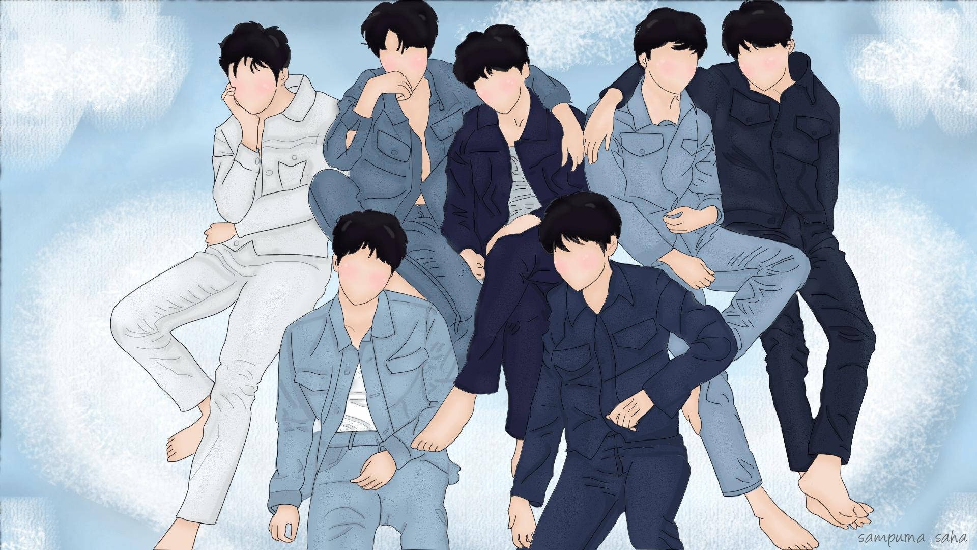 BTS 2020 Анимированное искусство Обои