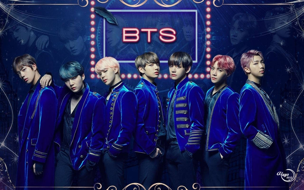 BTS выглядят круто в синем Обои