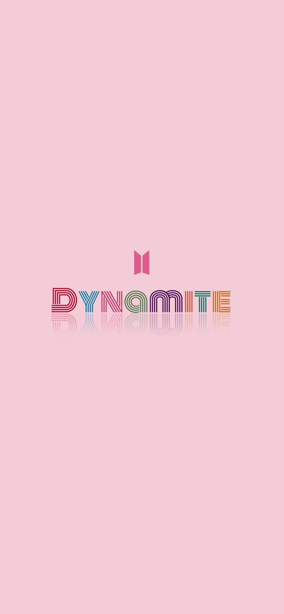 Простой розовый логотип BTS Dynamite Обои