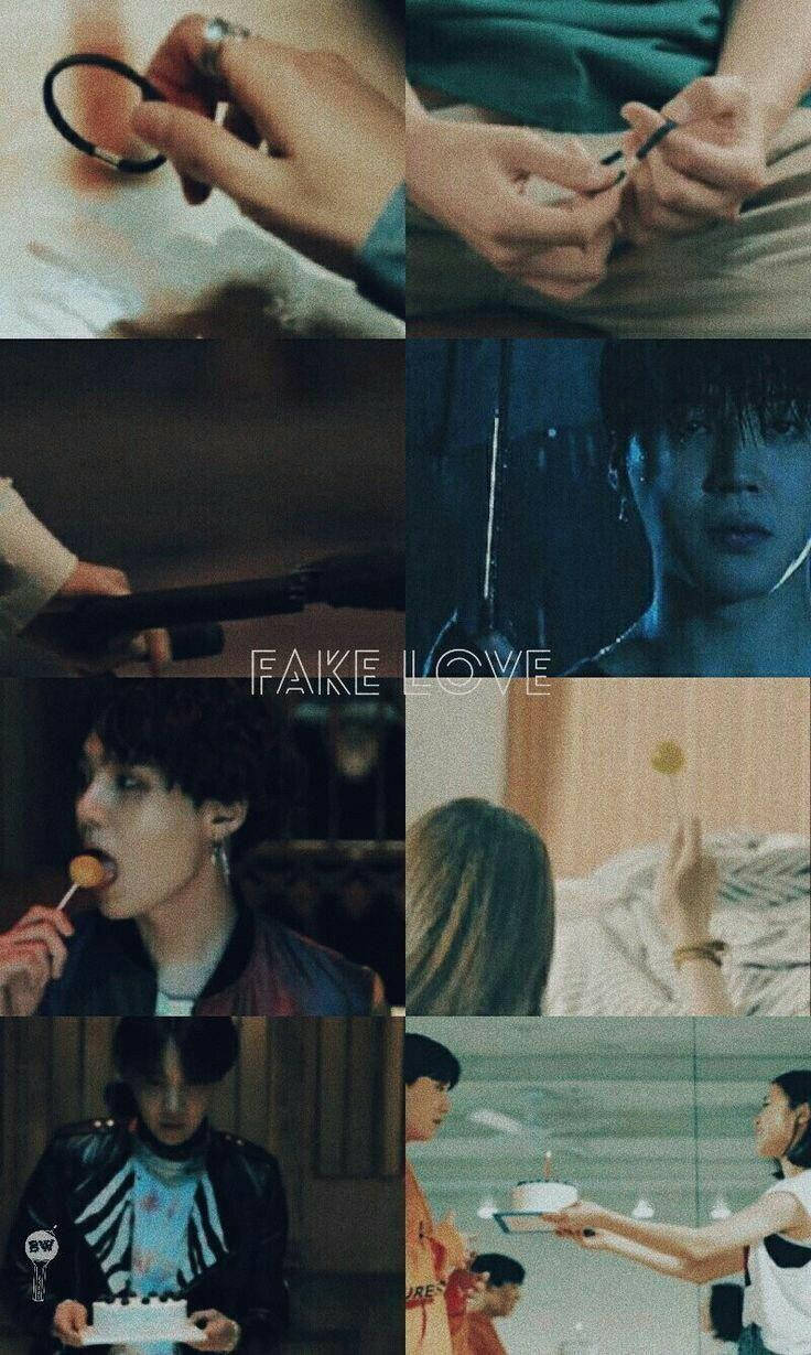 Коллаж BTS Fake Love Обои