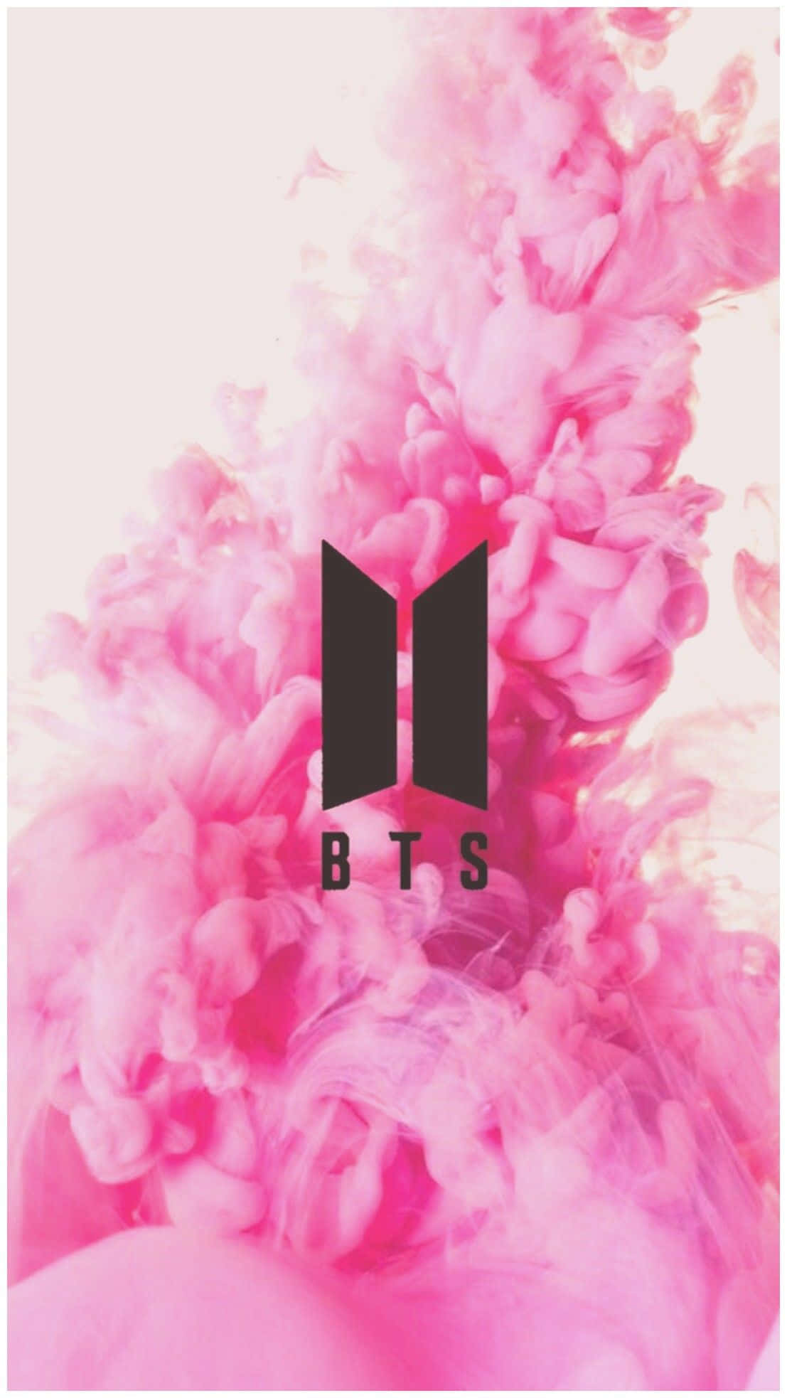Логотип BTS на розовом дыму для милого девичьего iPad Обои