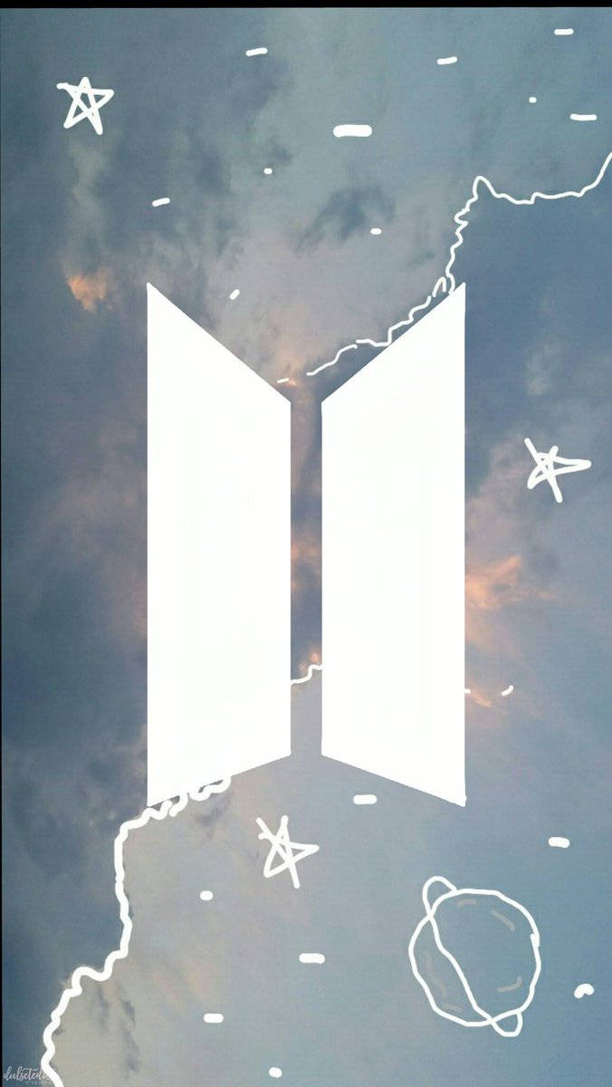 Милый графический логотип BTS Обои