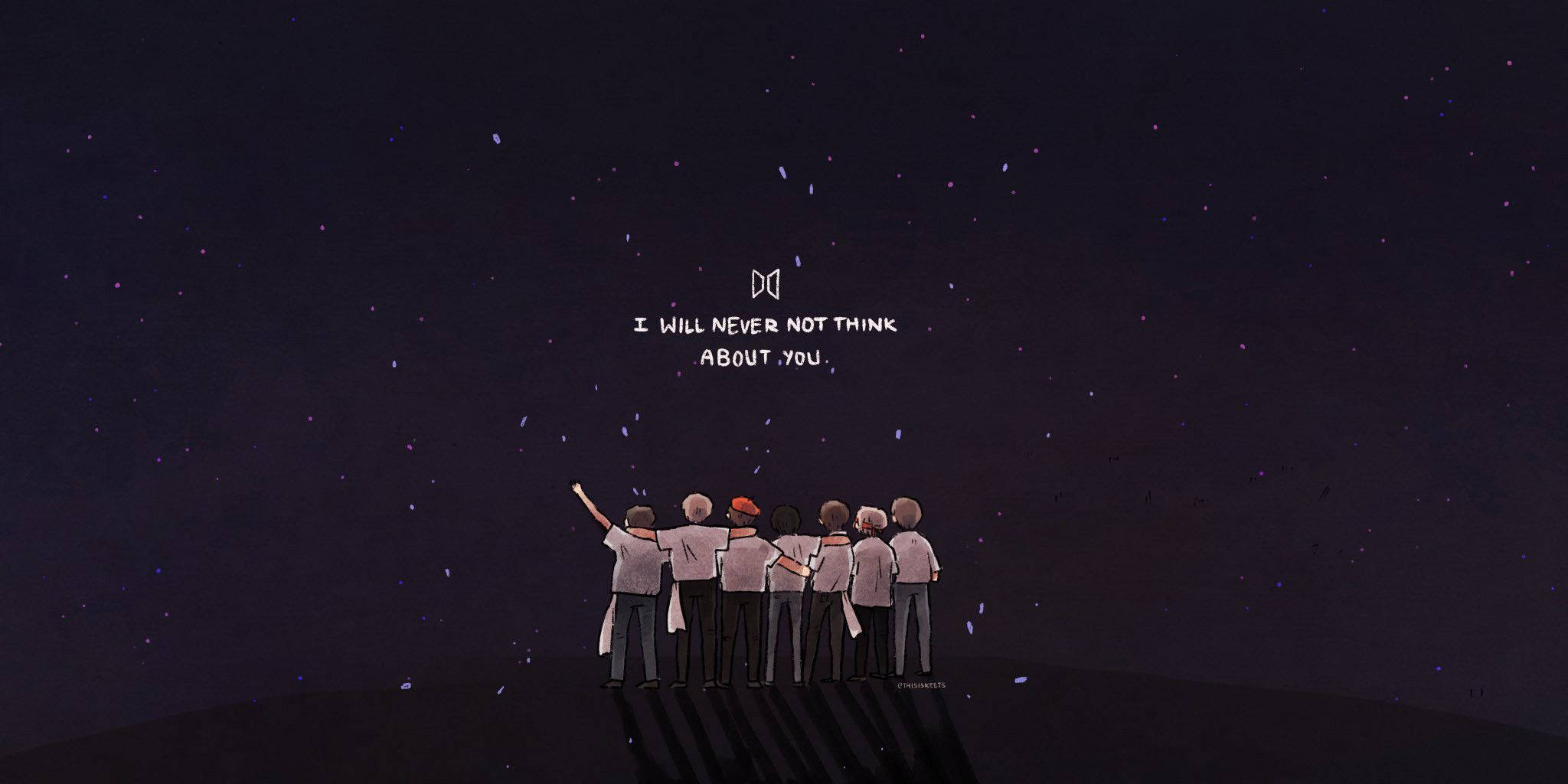 Арт с логотипом BTS Обои