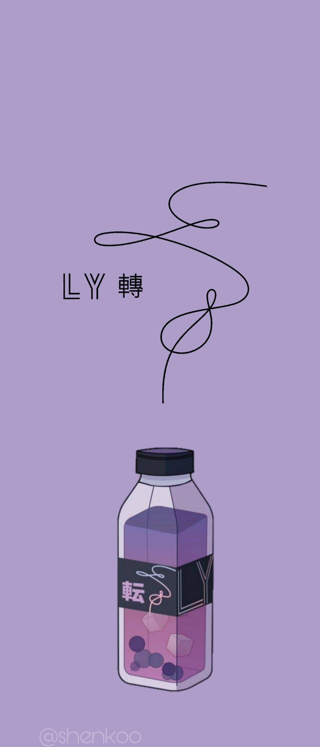 Эстетика BTS Love Yourself в фиолетовом Обои