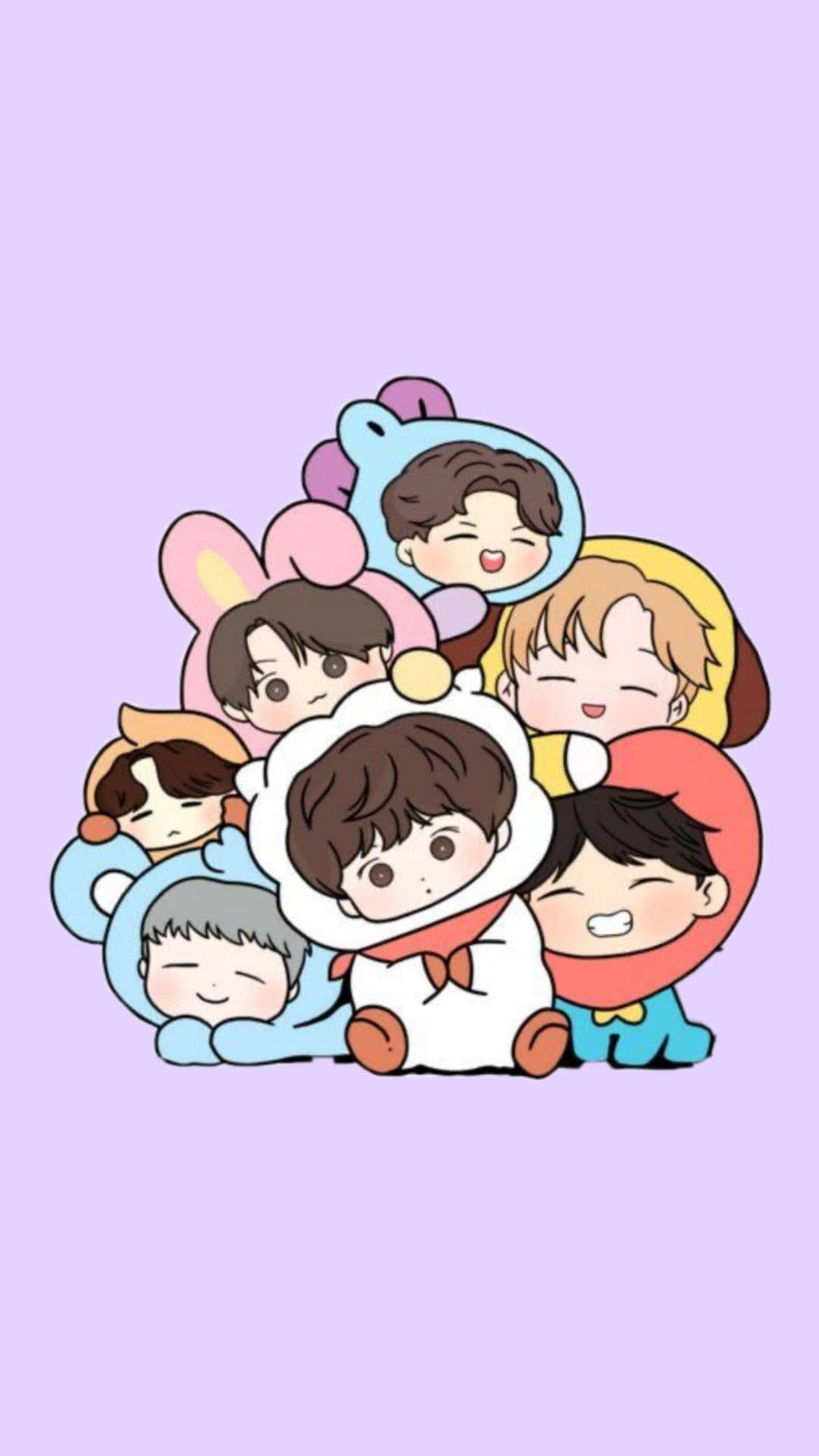 BTS Чиби Куча Обои