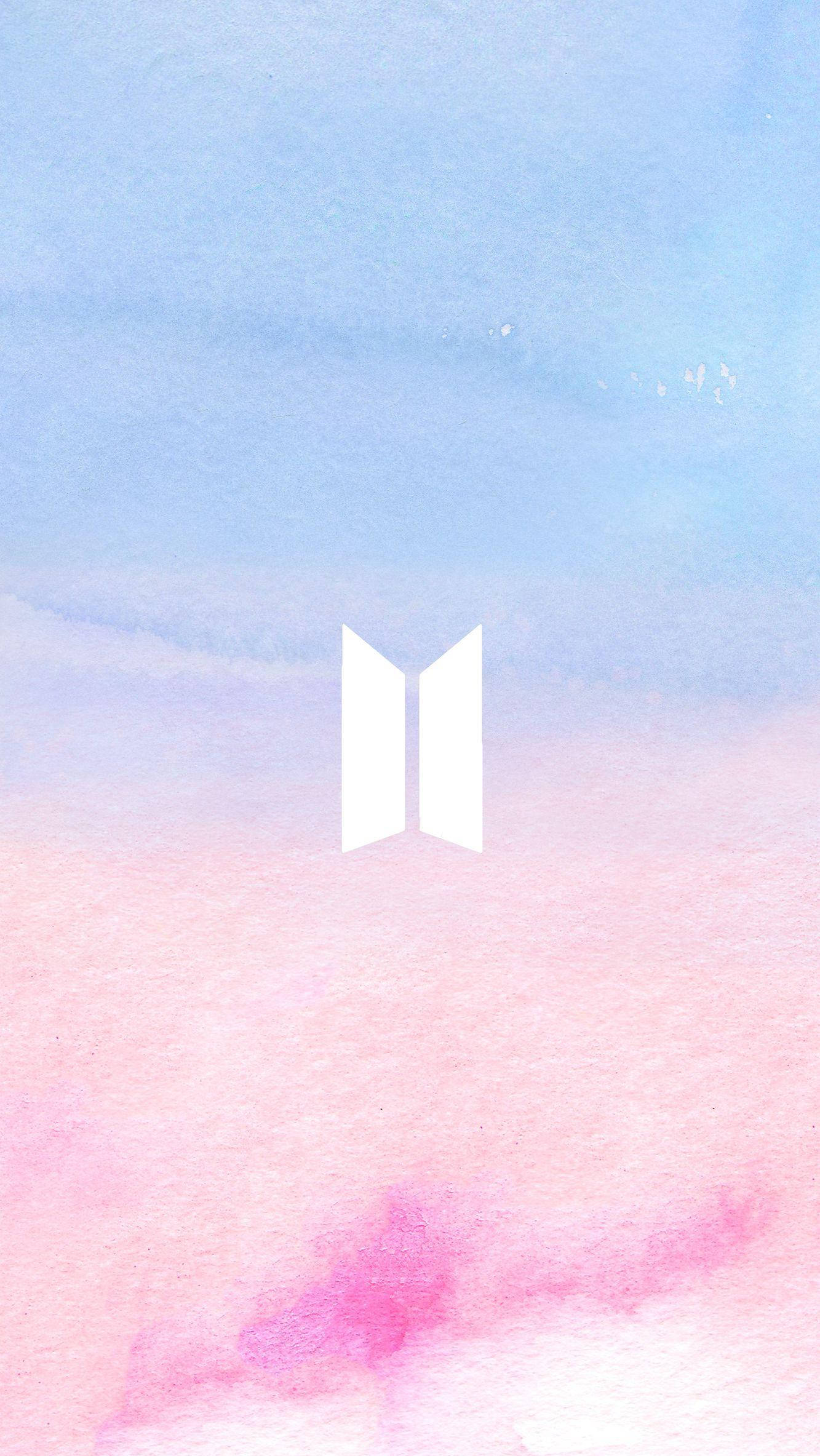 Логотип BTS в пастельных тонах Обои