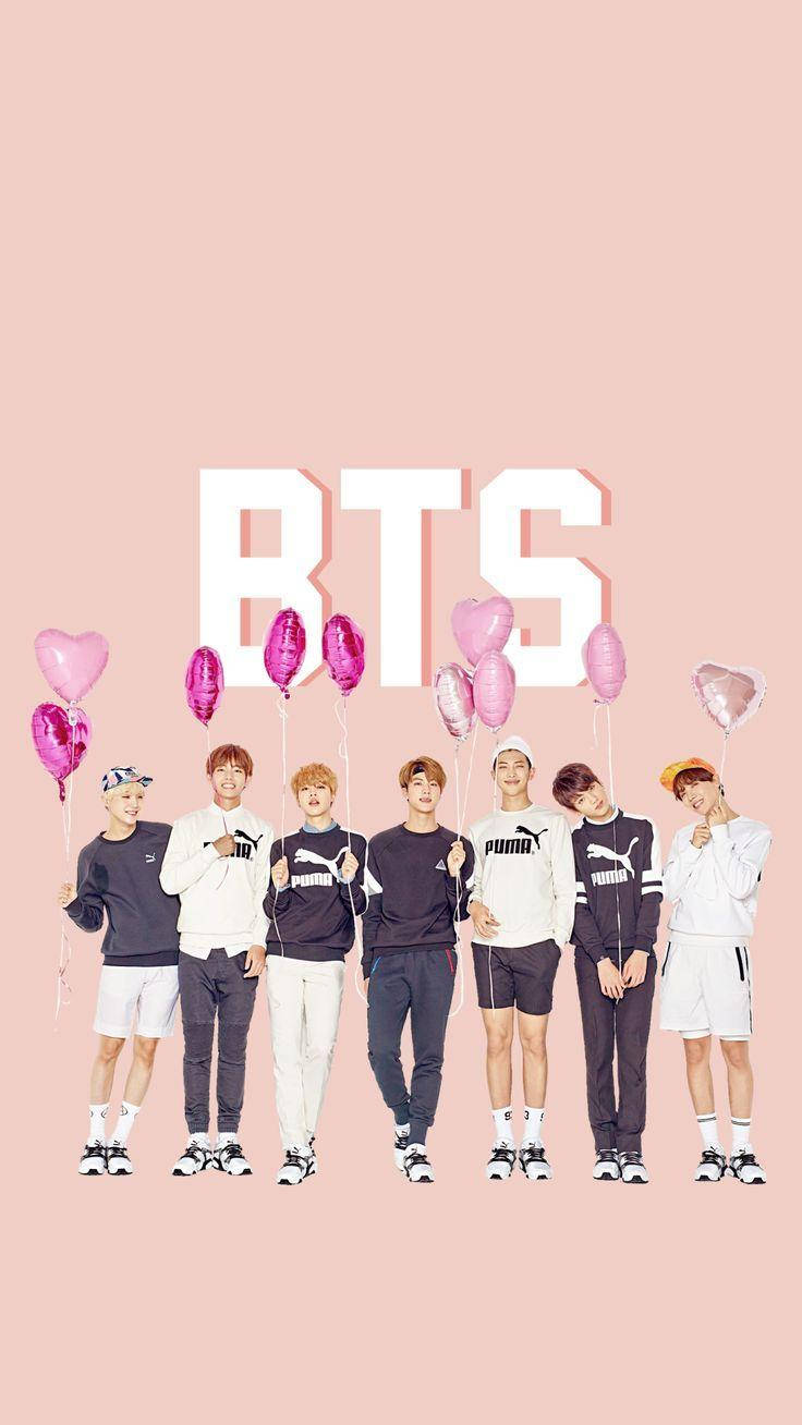 Милые сердечные шары BTS Обои