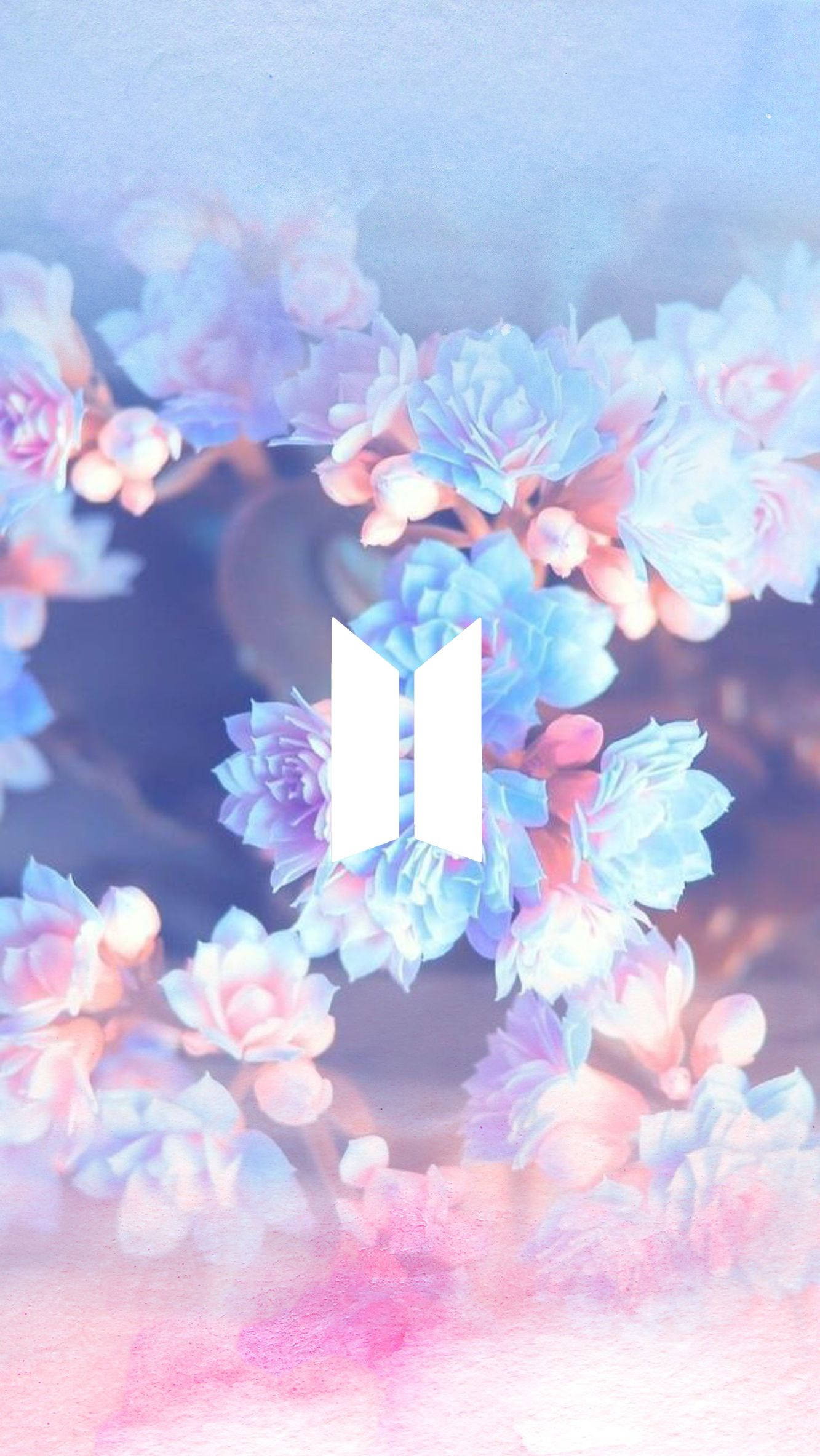 Цветочный логотип BTS Обои