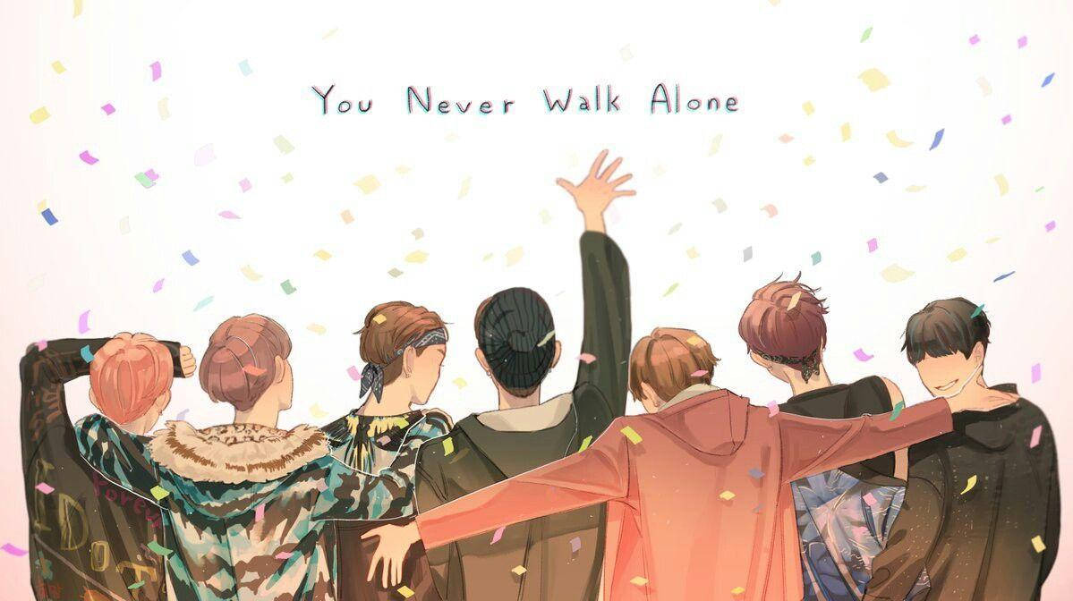 BTS Аниме You Never Walk Alone Ноутбук Обои