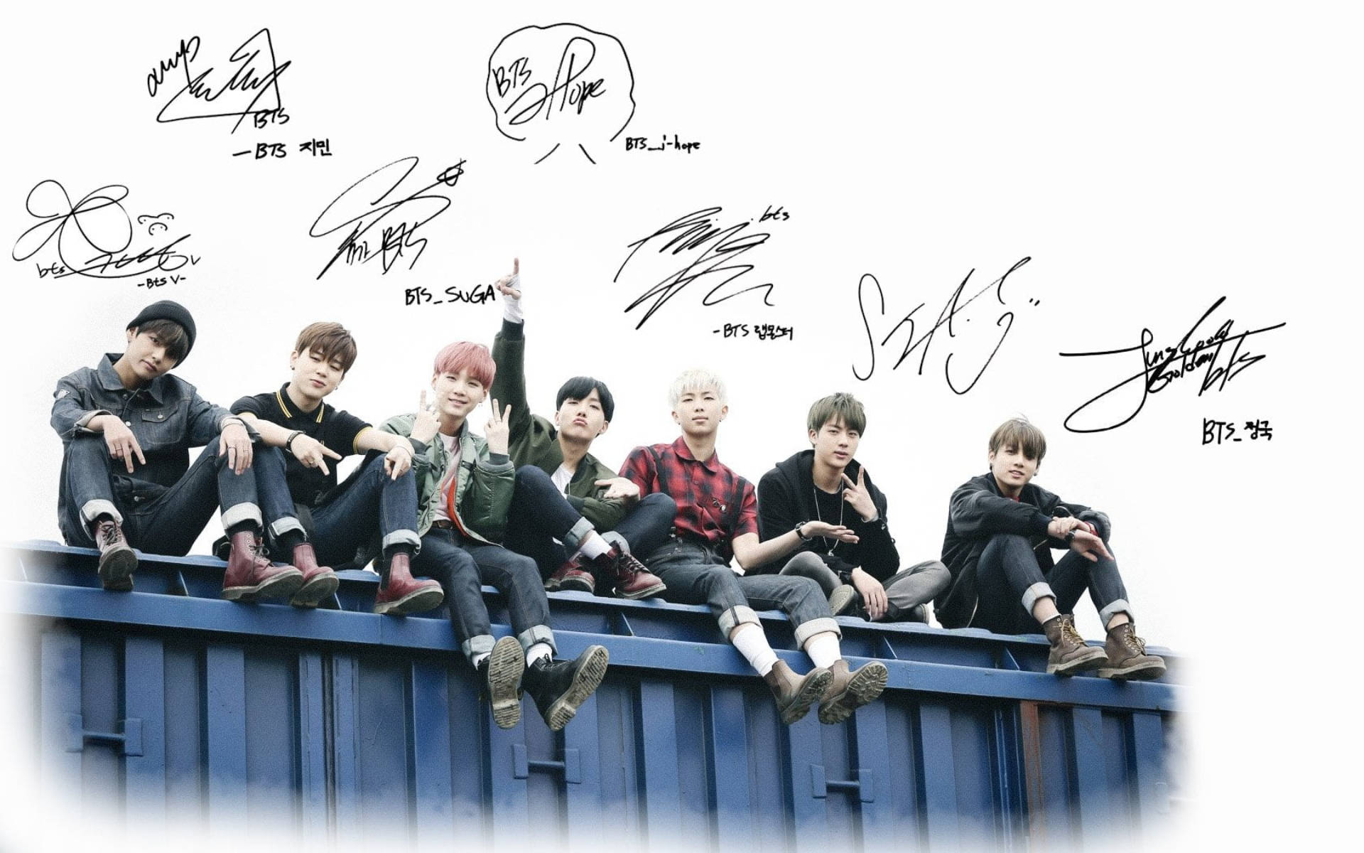 Групповое фото BTS «Young Forever» Обои