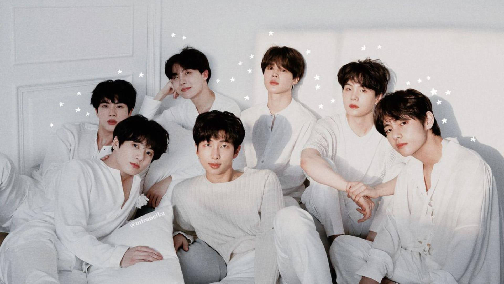 BTS в белом Обои