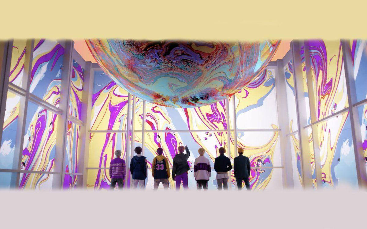 BTS Жидкий мрамор Обои для рабочего стола Обои