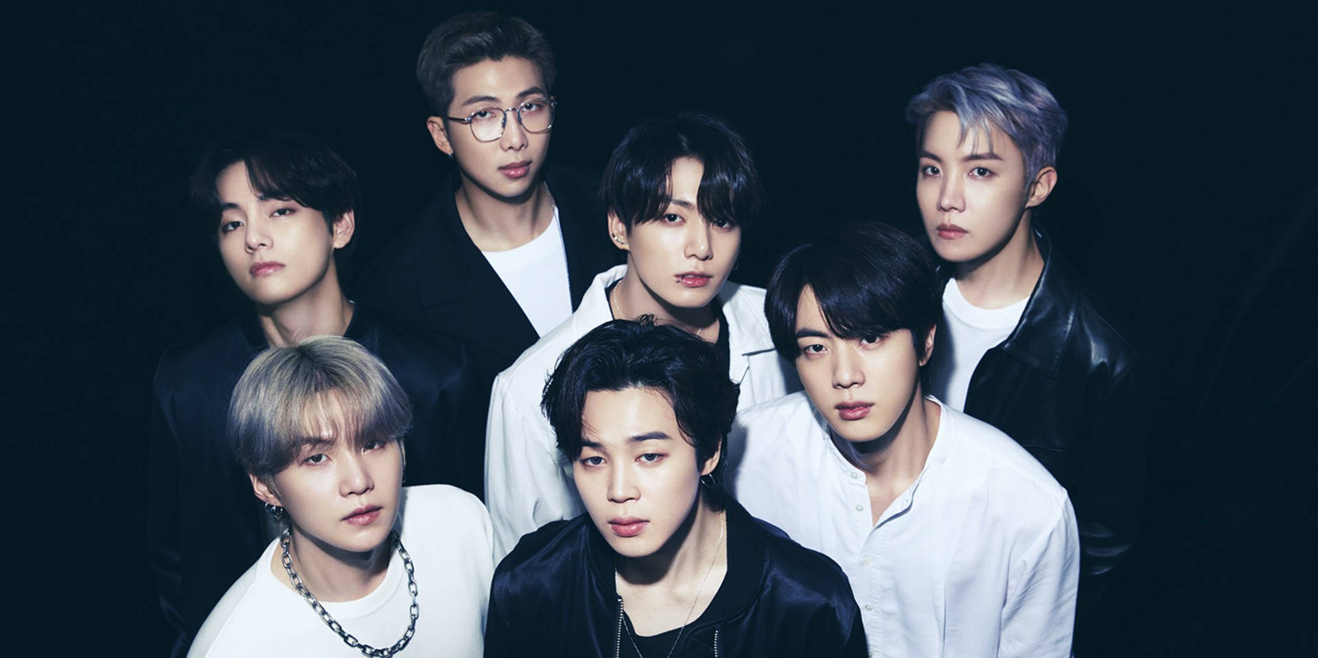 BTS черно-белые обои для рабочего стола Обои