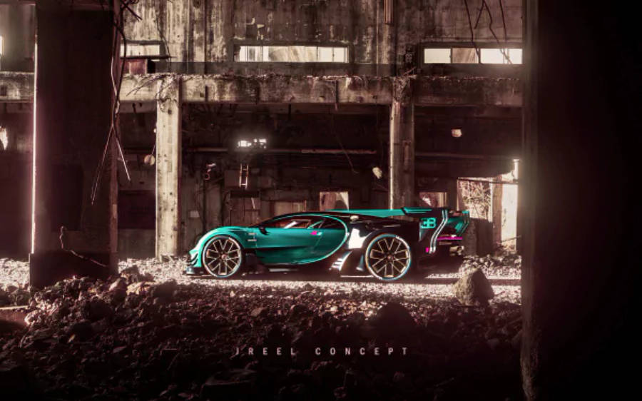 Зеленый Bugatti Chiron 4K Обои