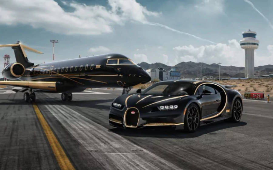 Потрясающий черный Bugatti Chiron в разрешении 4K Обои
