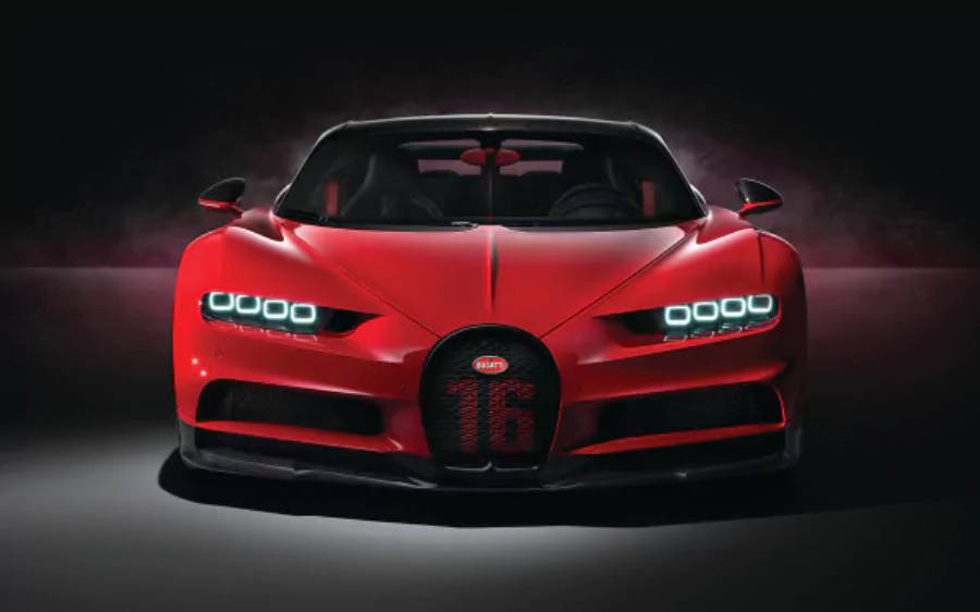 Красный Bugatti Chiron 4K Обои