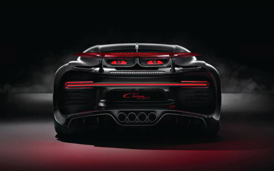 Bugatti Chiron вид сзади 4K Обои