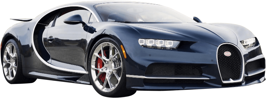 Синий Bugatti Chiron вид сбоку Обои