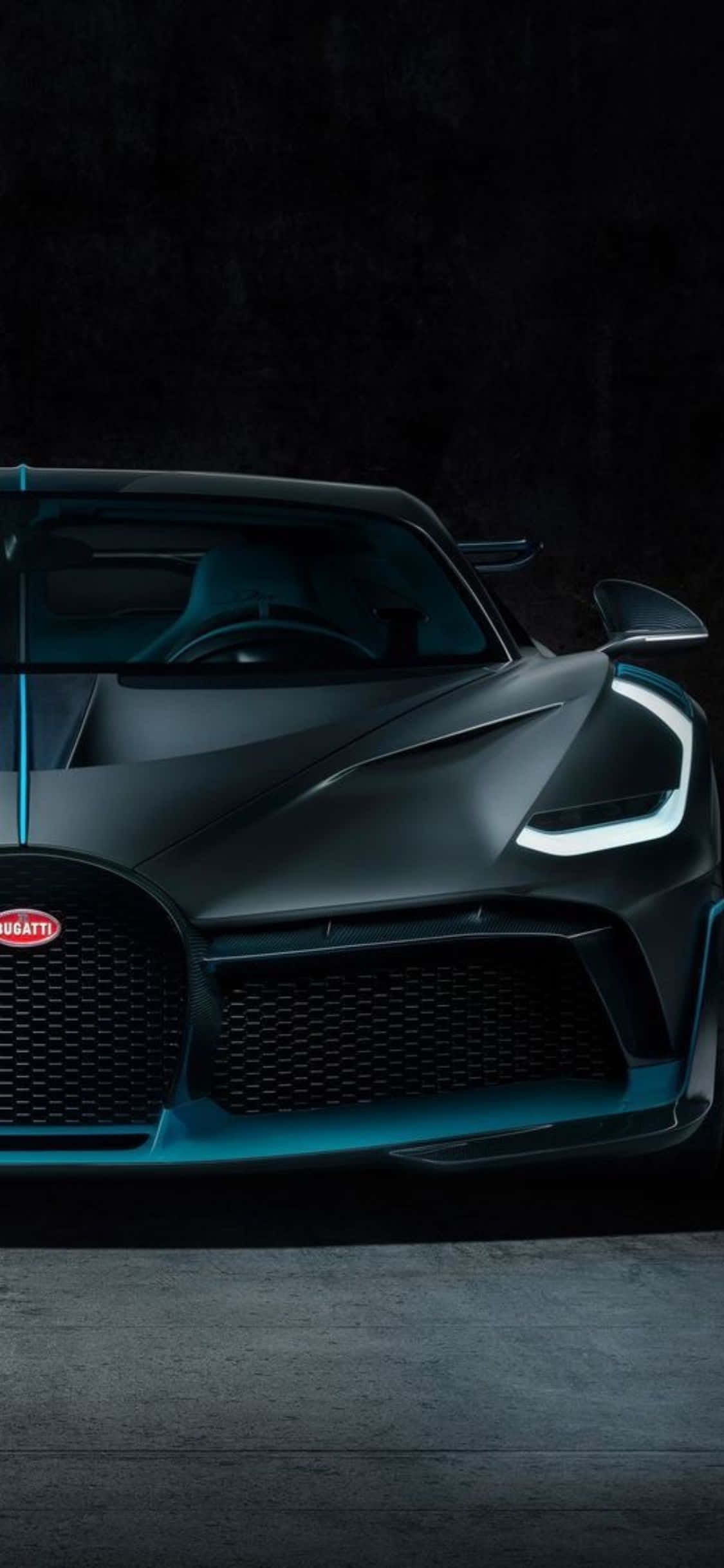 bugatti chiron показан в темной комнате Обои