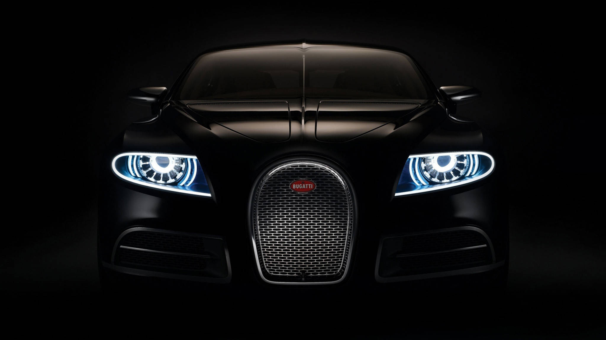 Крутая черная Bugatti Обои