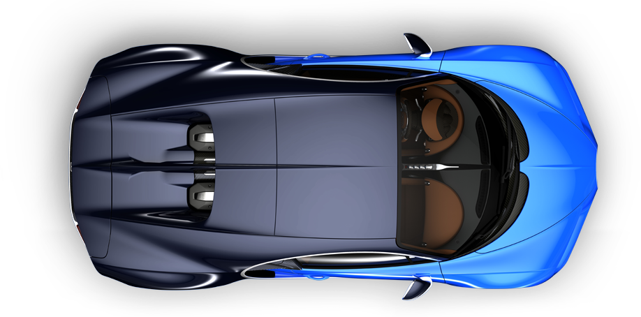 Синий Bugatti вид сверху Обои