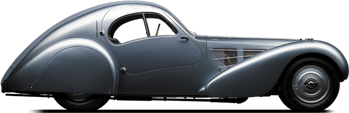 Винтажный классический автомобиль Bugatti в профиль Обои