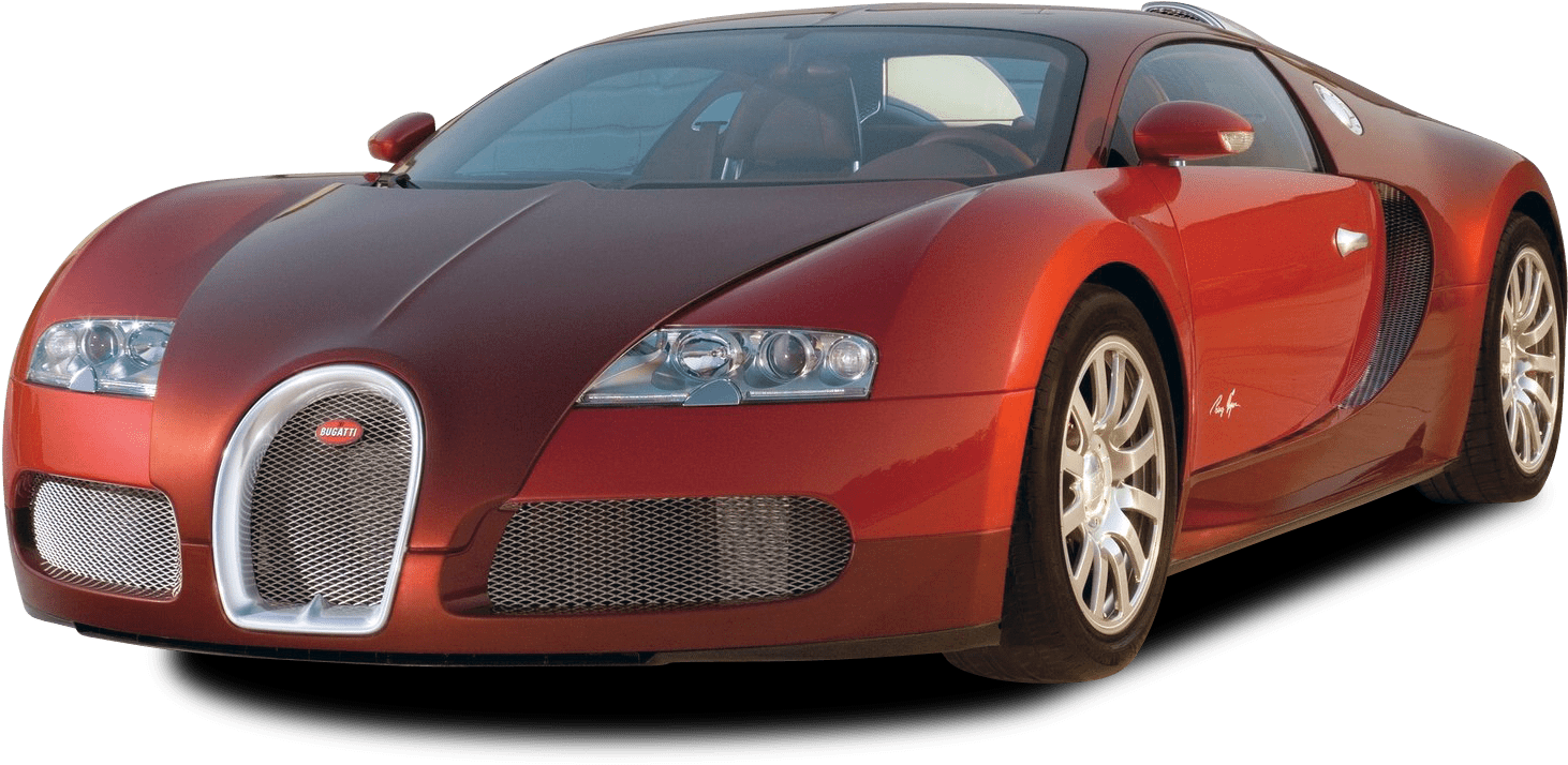 Красный Bugatti Veyron вид сбоку Обои