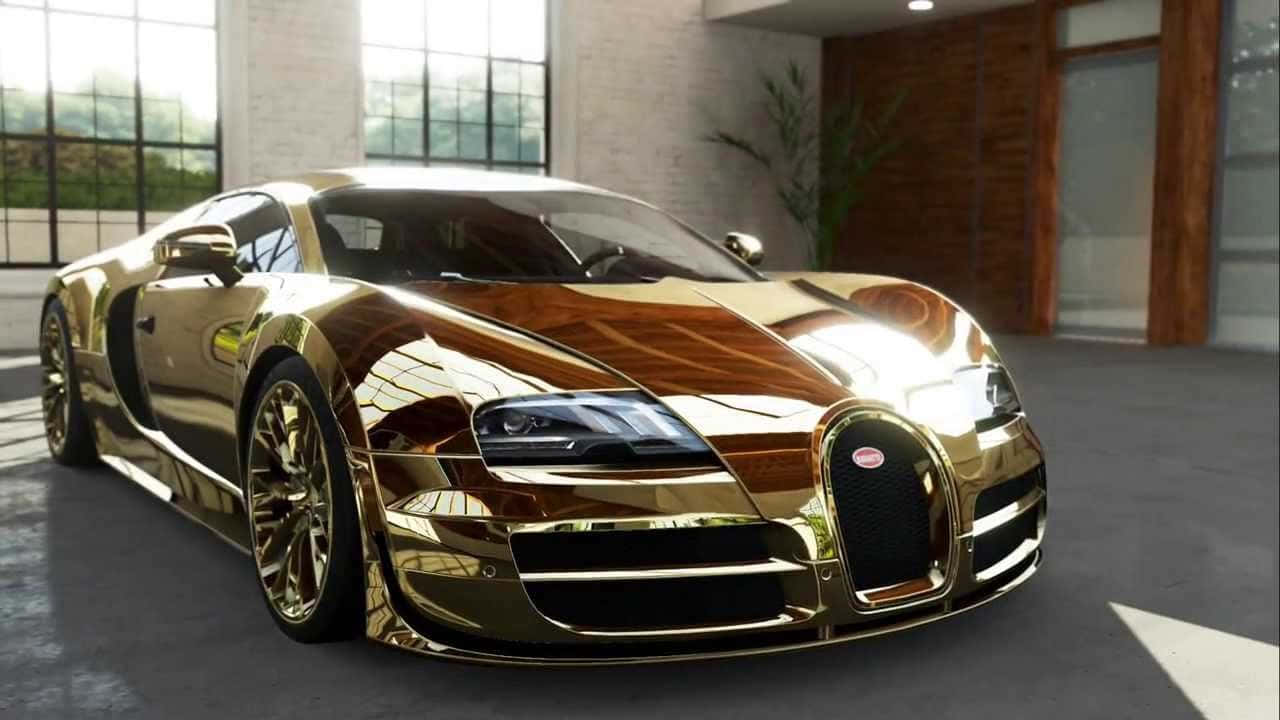 Золотая дверь Bugatti Veyron Обои