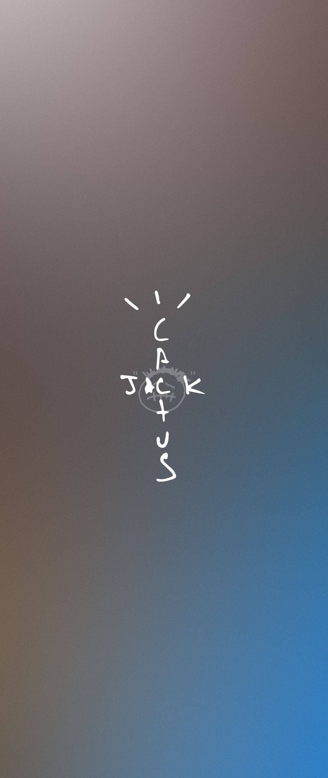Cactus Jack Travis Scott Текстовый Логотип Синий И Серый Обои