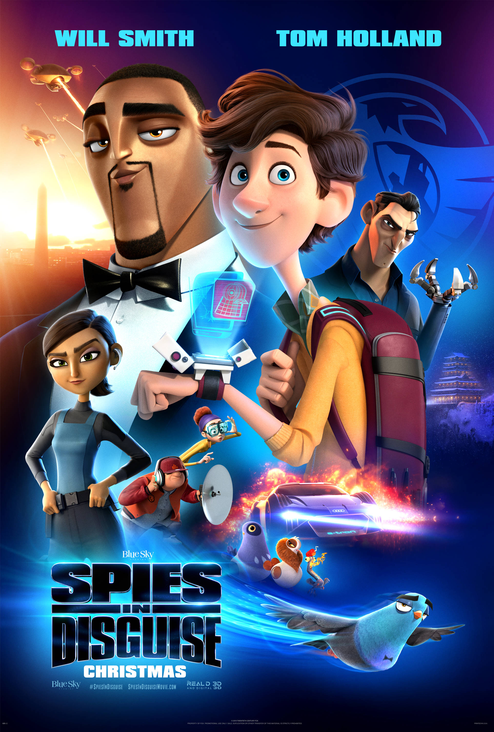 Caption: Exciting New Poster Of Animated Movie, Spies in Disguise Обои