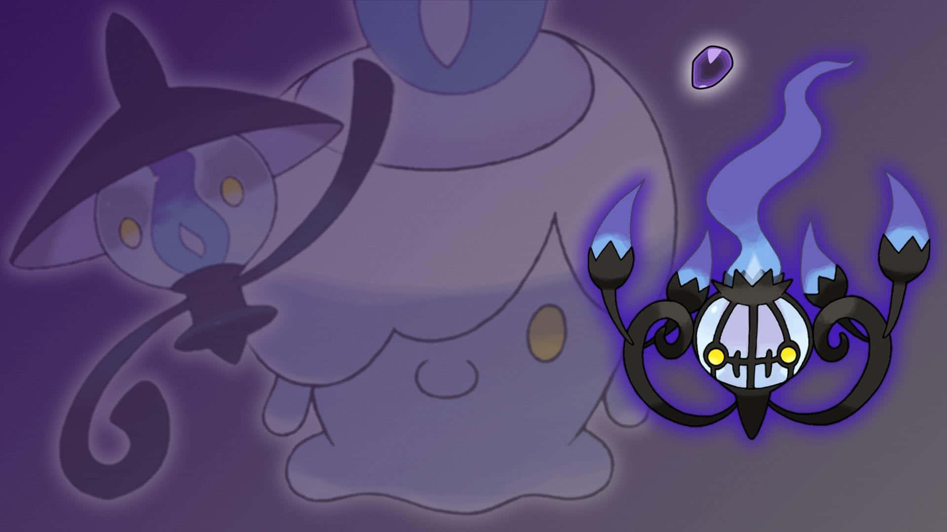Chandelure с силуэтами Lampent и Litwick Обои