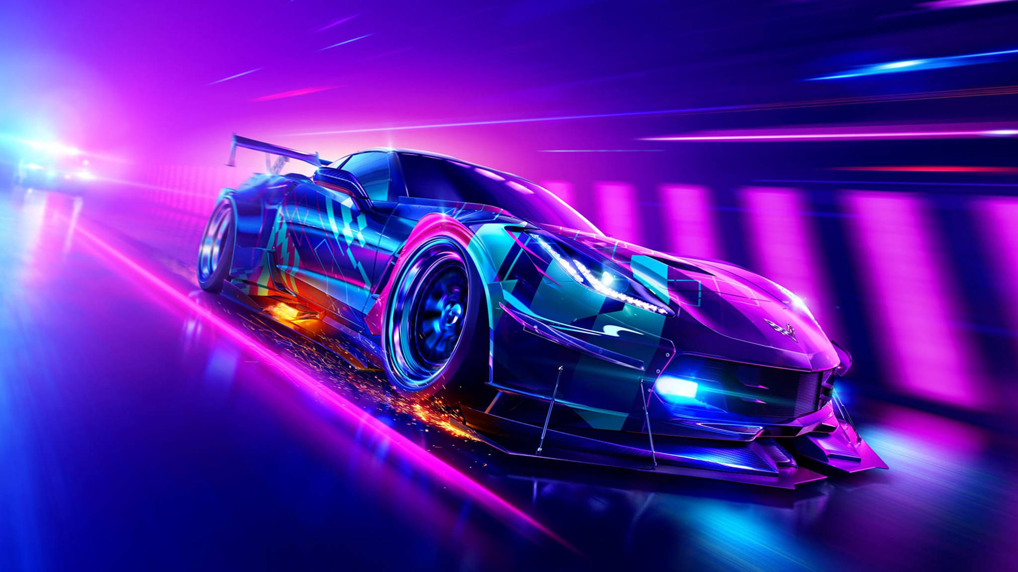 Крутой автомобиль Chevrolet Corvette Обои