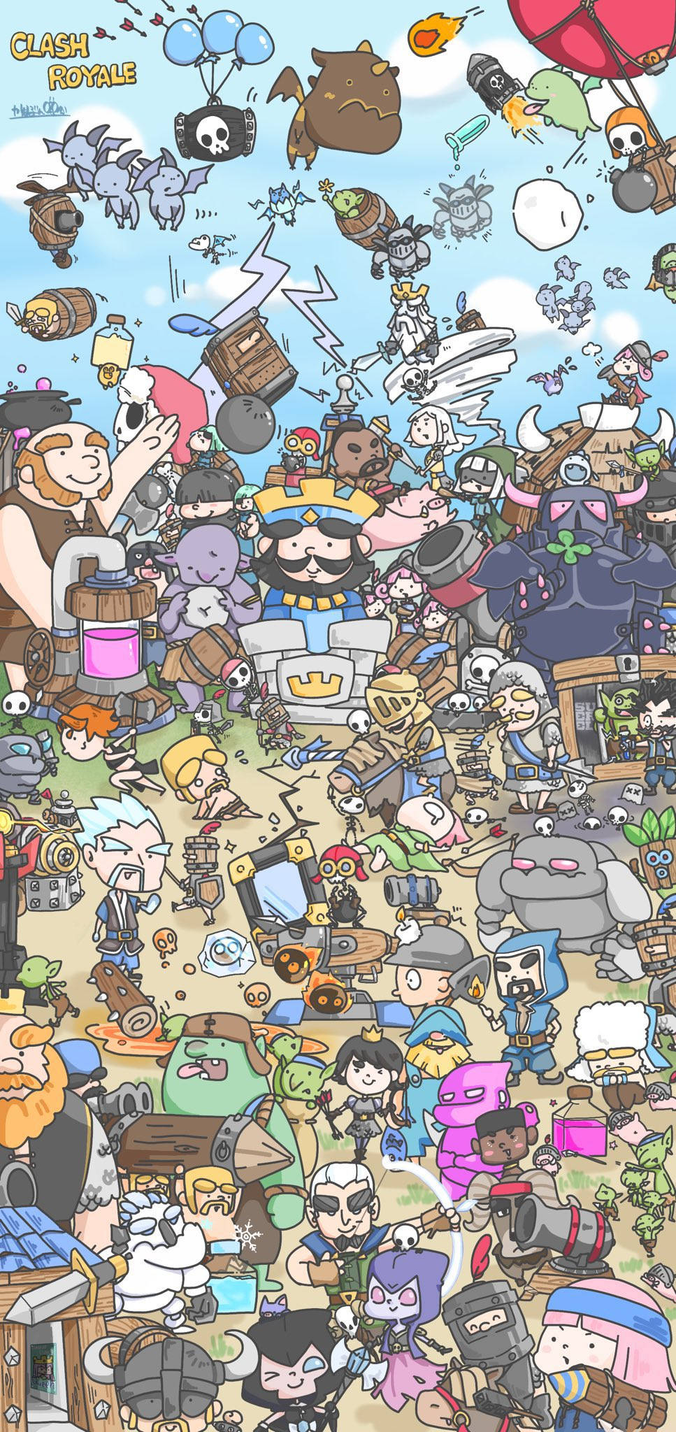 Clash Royale каракули мультфильм Обои
