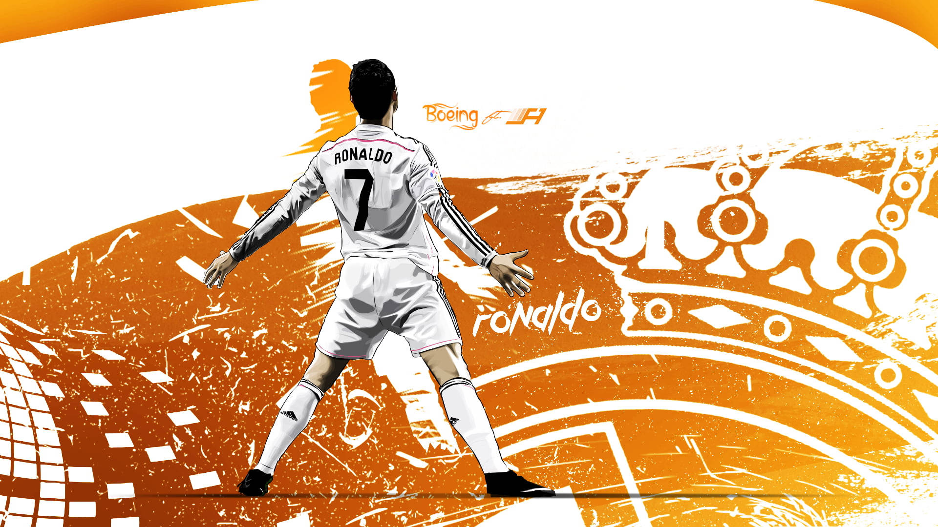 CR7 HD Оранжевый Арт Обои