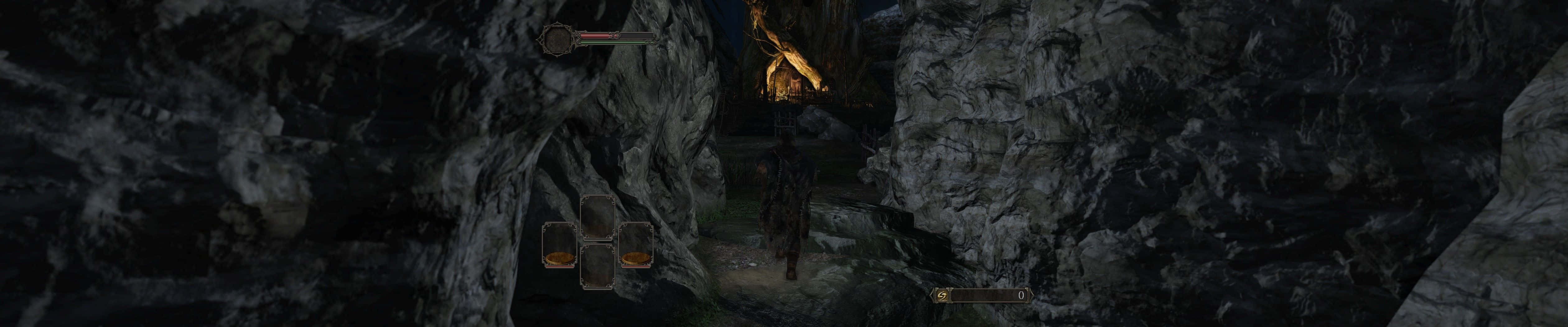 Темный тройной монитор Dark Souls Обои