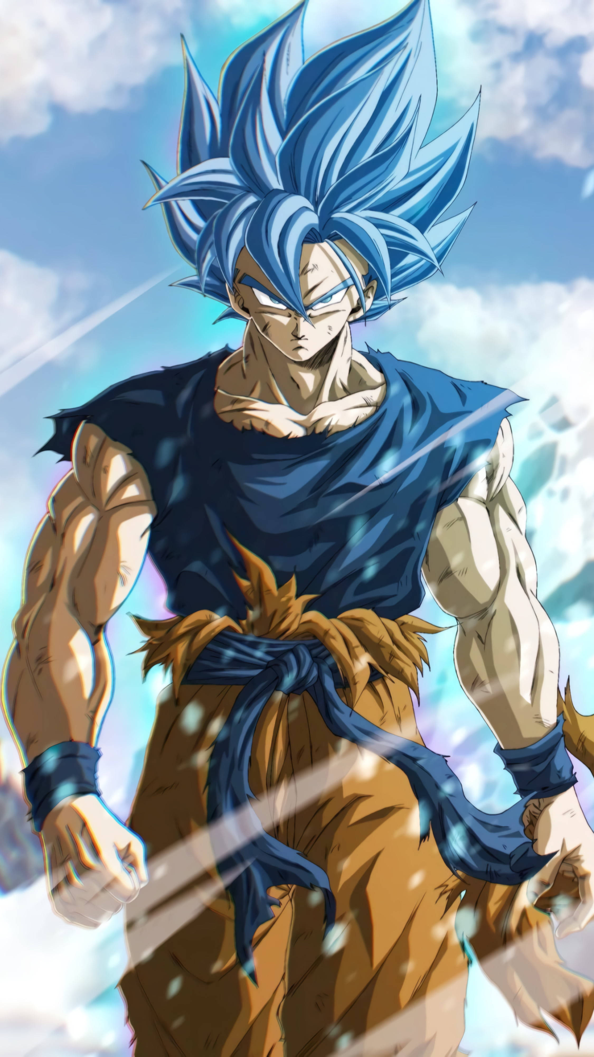 Гоку в синей форме Сайяна DBZ 4K Обои