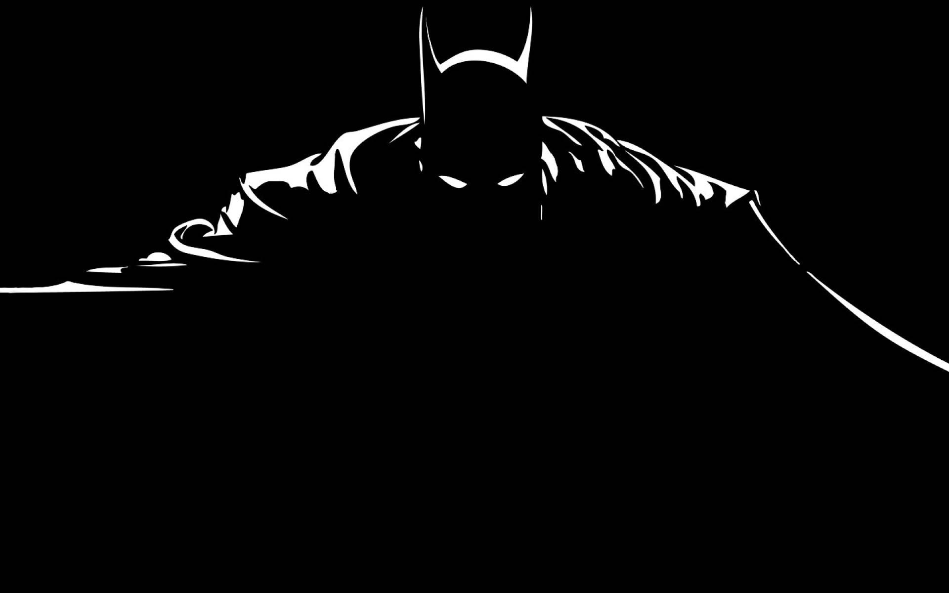 Темный рыцарь DC Comics в силуэте Обои