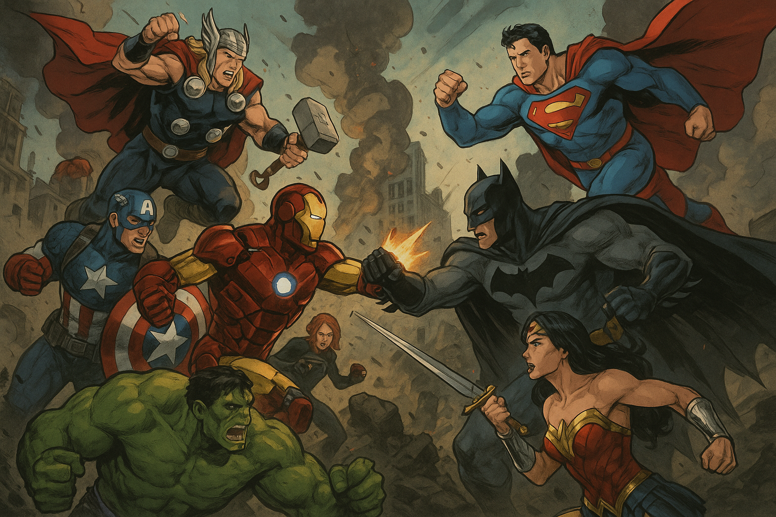 DC ПРОТИВ MARVEL КТО ПОБЕДИТ??? Обои